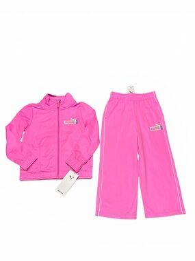 Puma Girls Bright Pink Zip Jacket and Track Pants